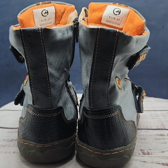 TMA Eyes Winter Strappy Boots Gray Women’s Size 6.5 - Picture 8 of 11